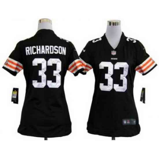Women's Nike Cleveland Browns 33# Trent Richardson Brown Nike NFL Jerseys